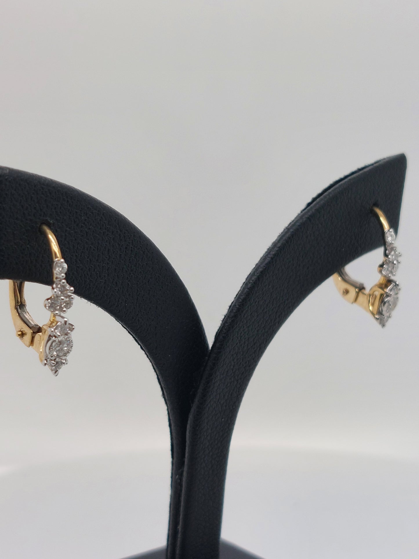 Diamond Cluster Drop Earrings