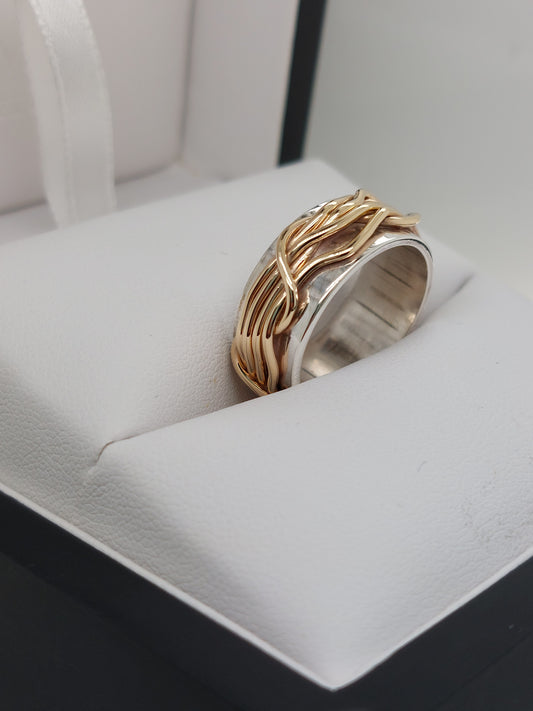 Gents Two-Tone Wire Ring