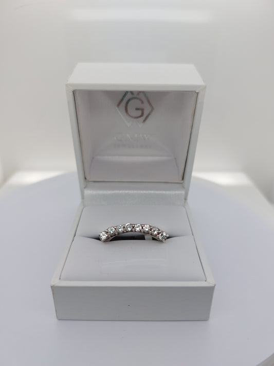 Curved Cubic Zirconia Ring