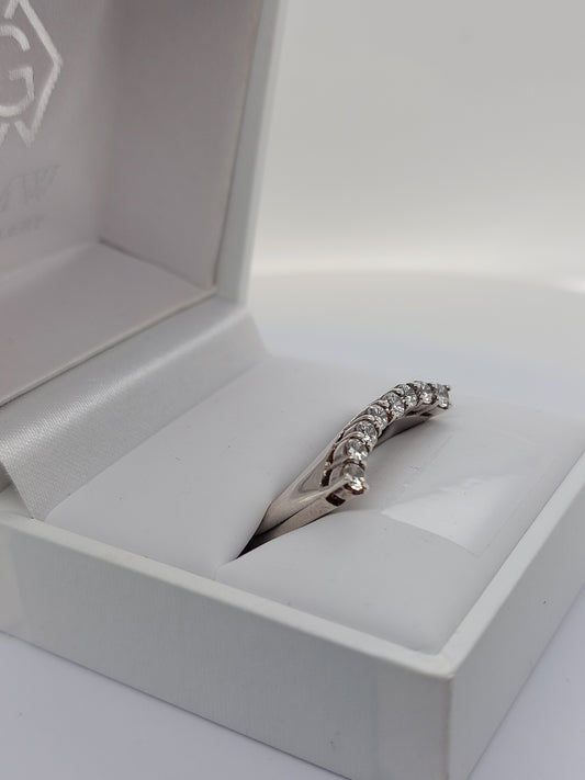 Curved Cubic Zirconia Ring