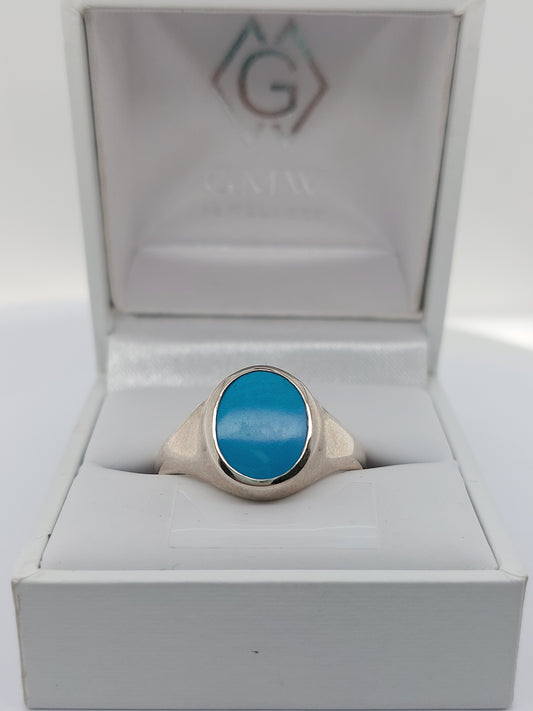 Gents Turquoise Signet Ring