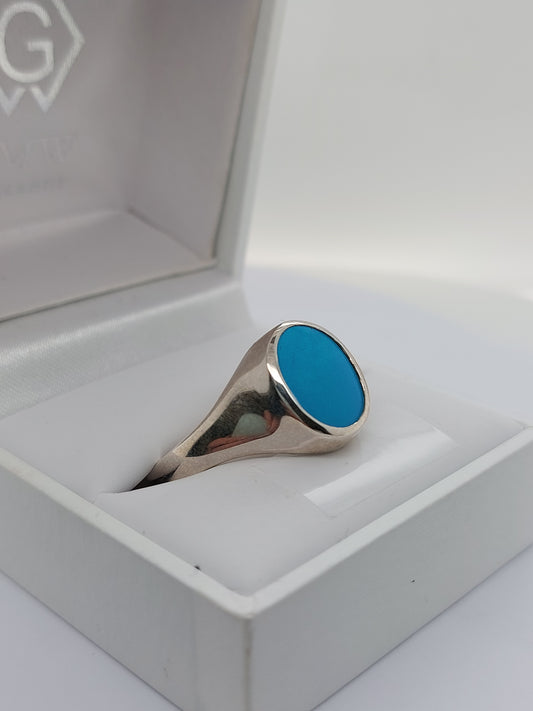 Gents Turquoise Signet Ring