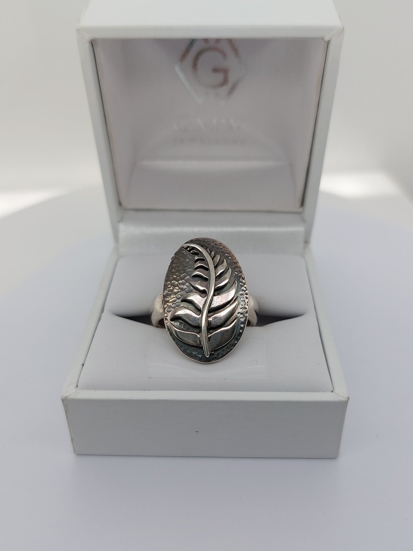 Oxidised Fern Ring