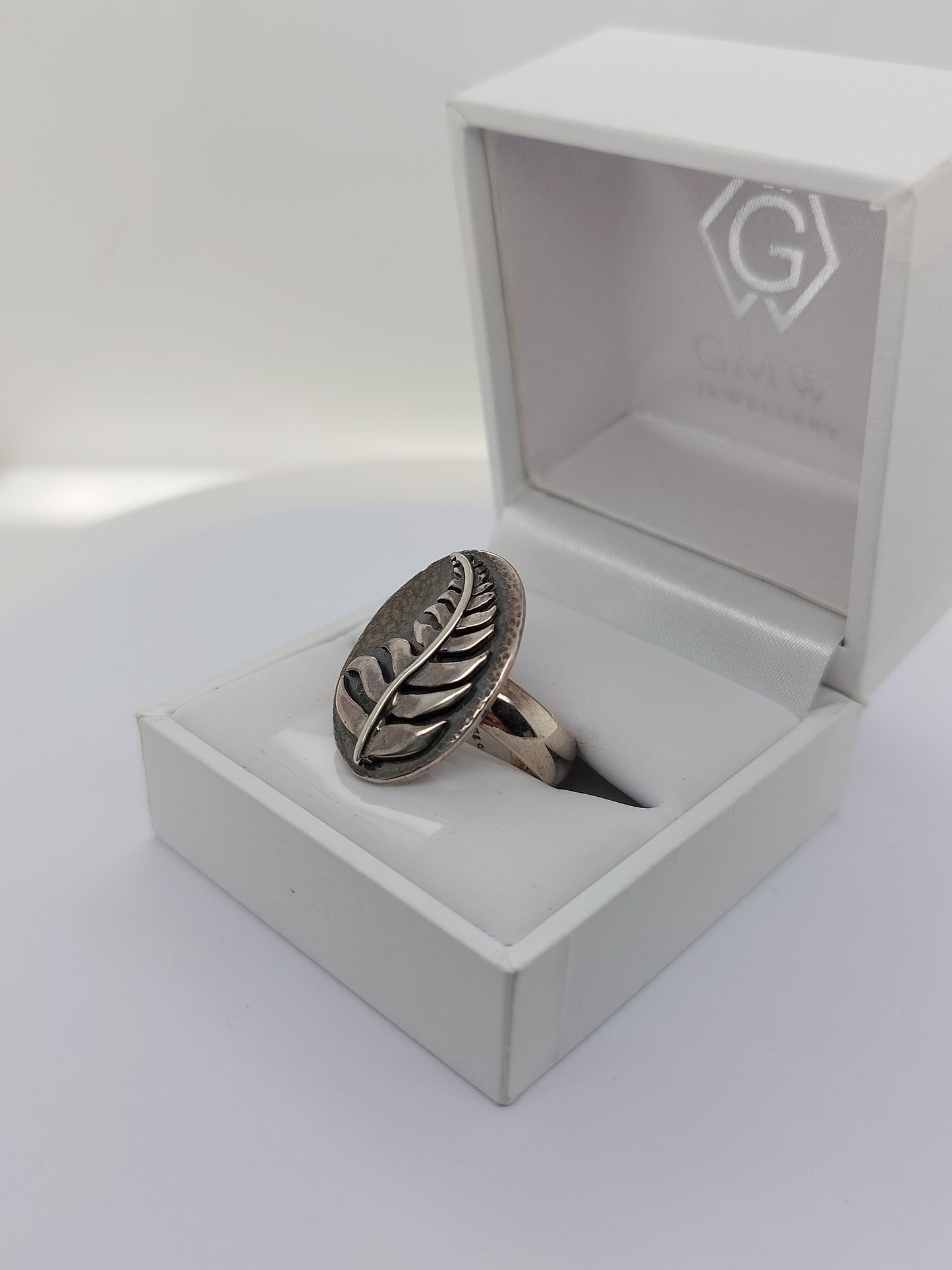 Oxidised Fern Ring