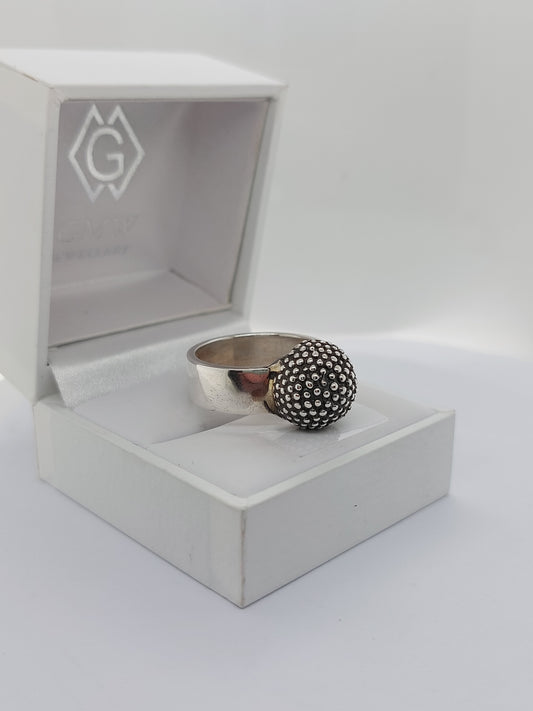 Oxidised Bauble Bauble Ring