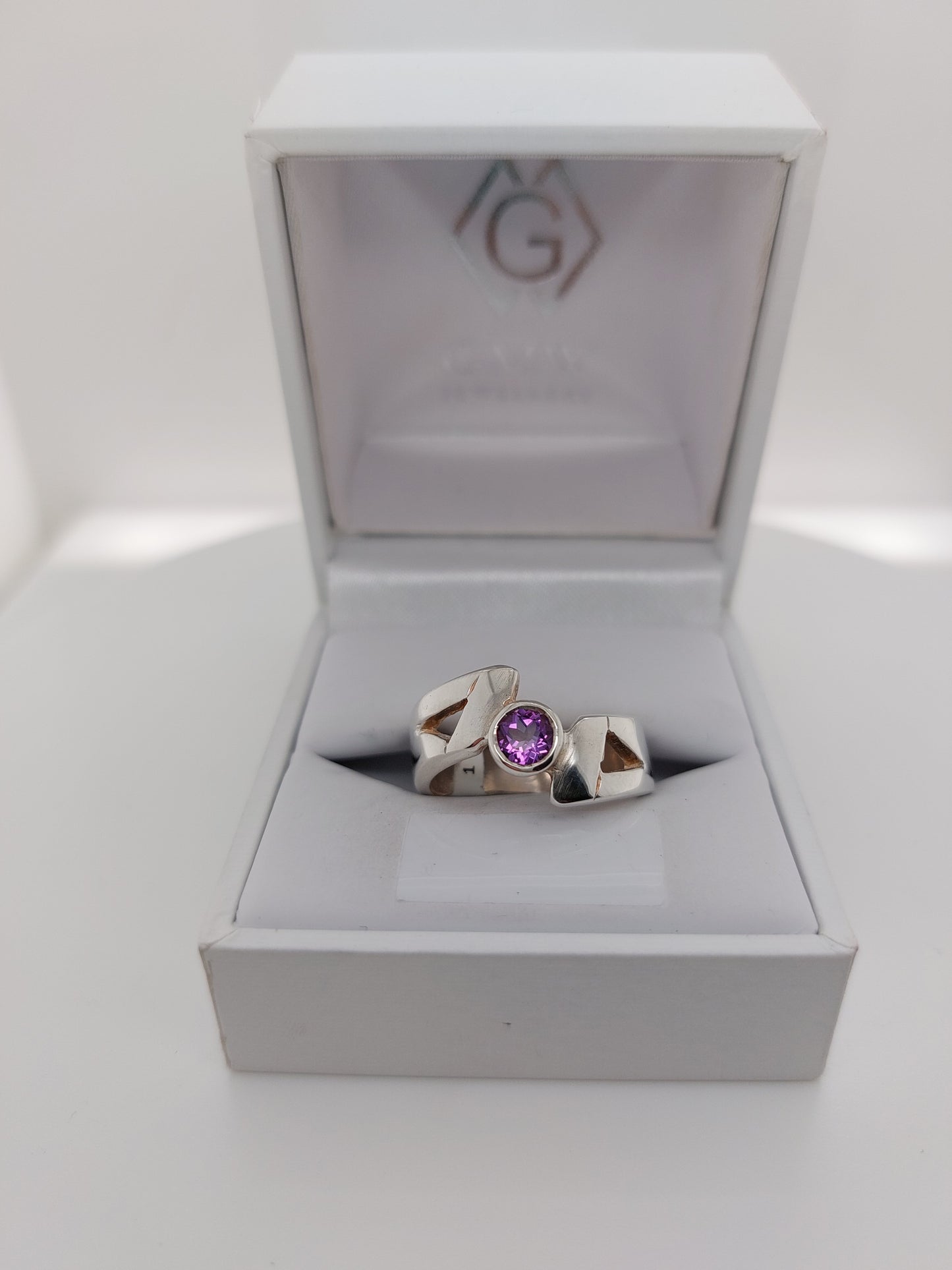 Amethyst Crossover Ring