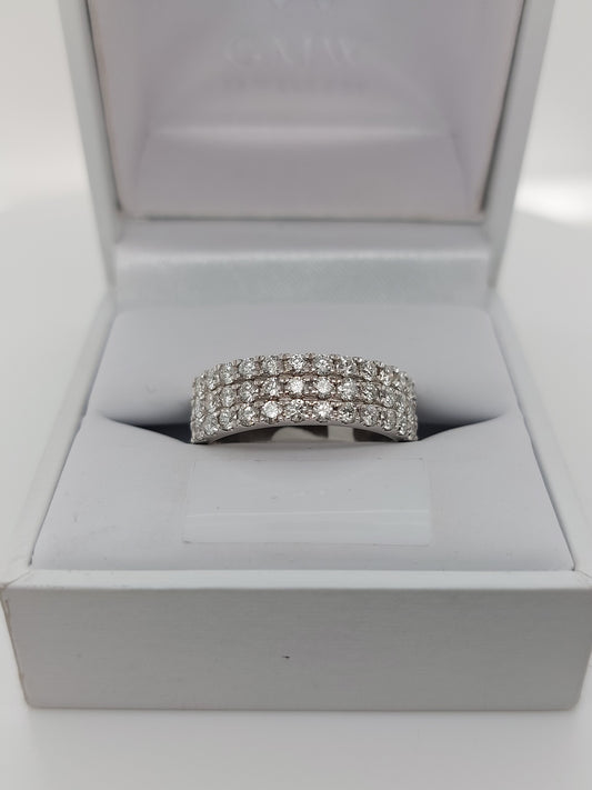 3 Row Diamond Ring