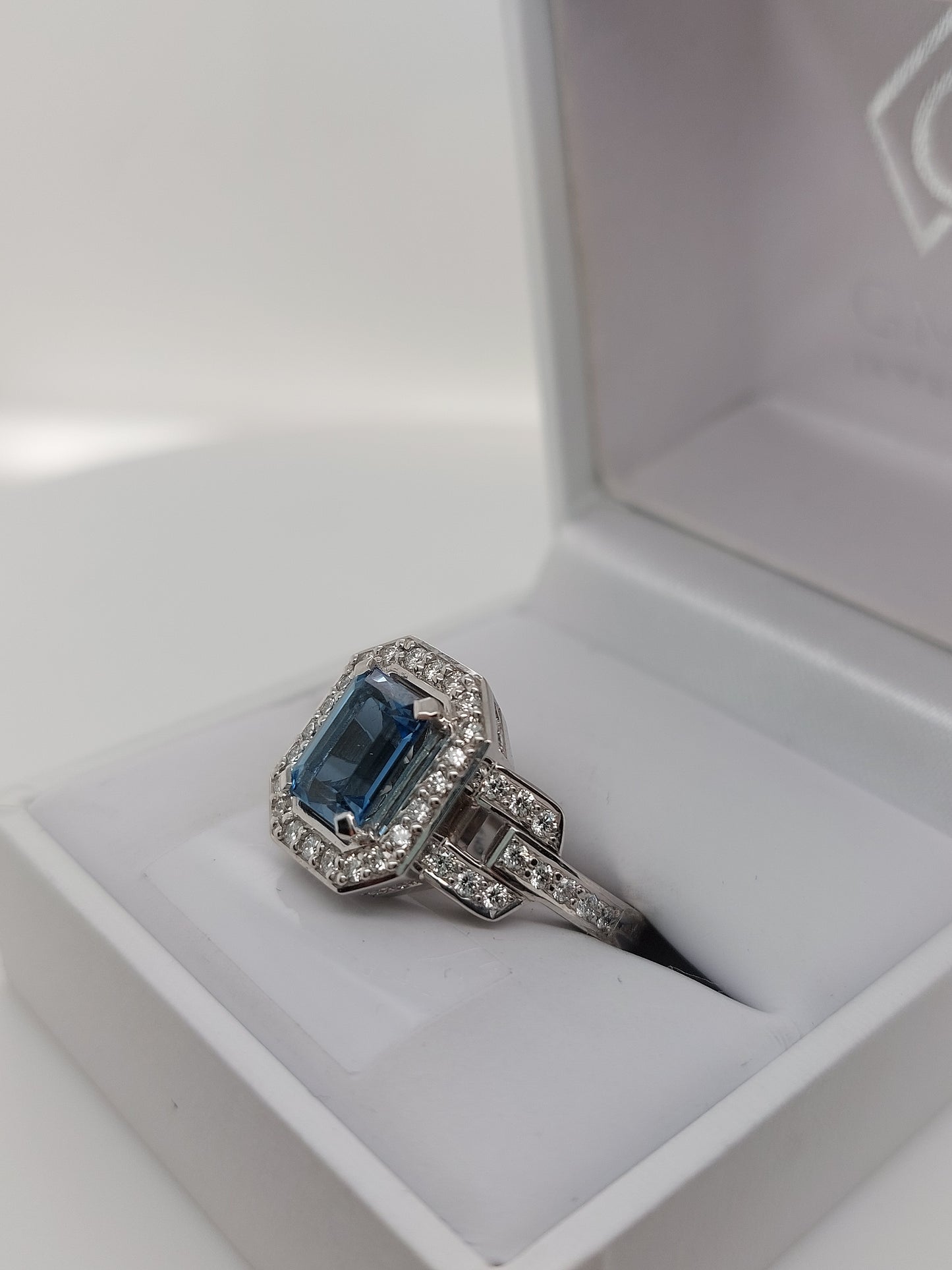 Aquamarine & Diamond Ring