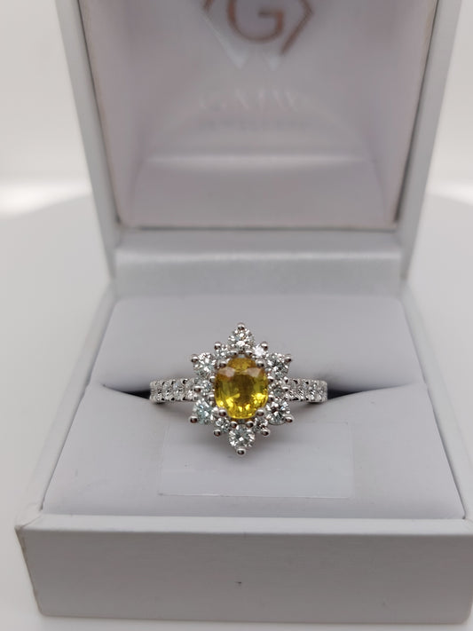 Yellow Sapphire Cluster Ring