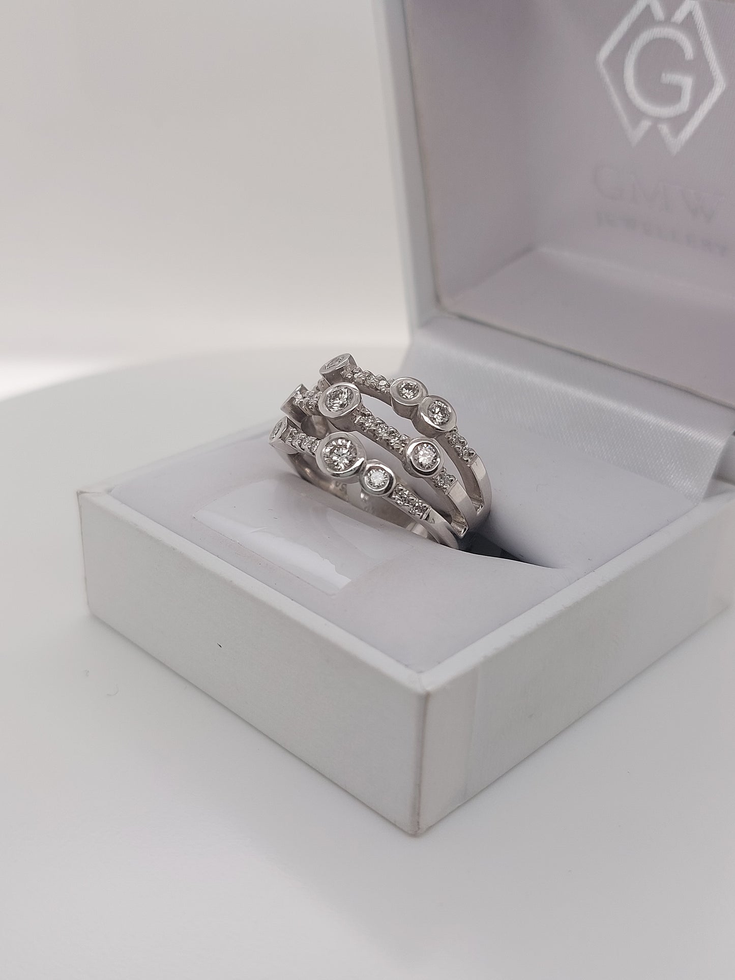 3 Row Diamond Ring