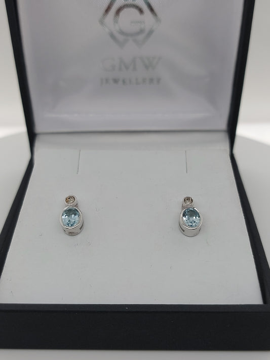 Topaz & Diamond Studs