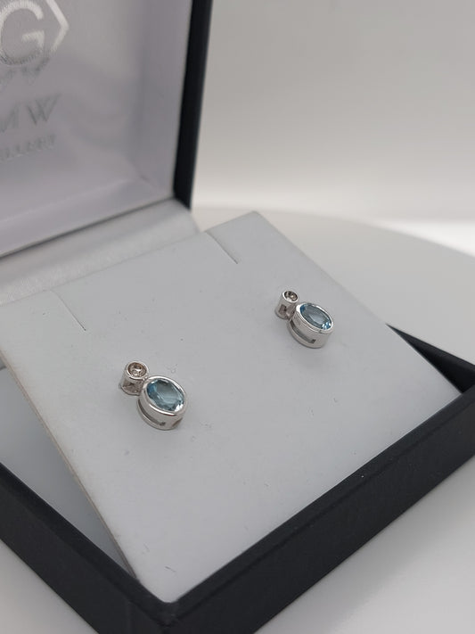 Topaz & Diamond Studs