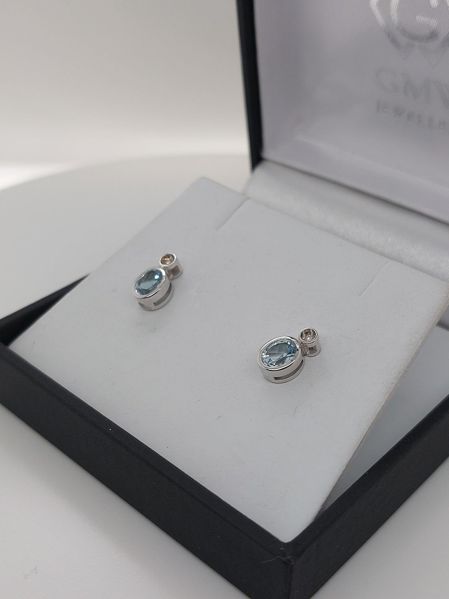 Topaz & Diamond Studs