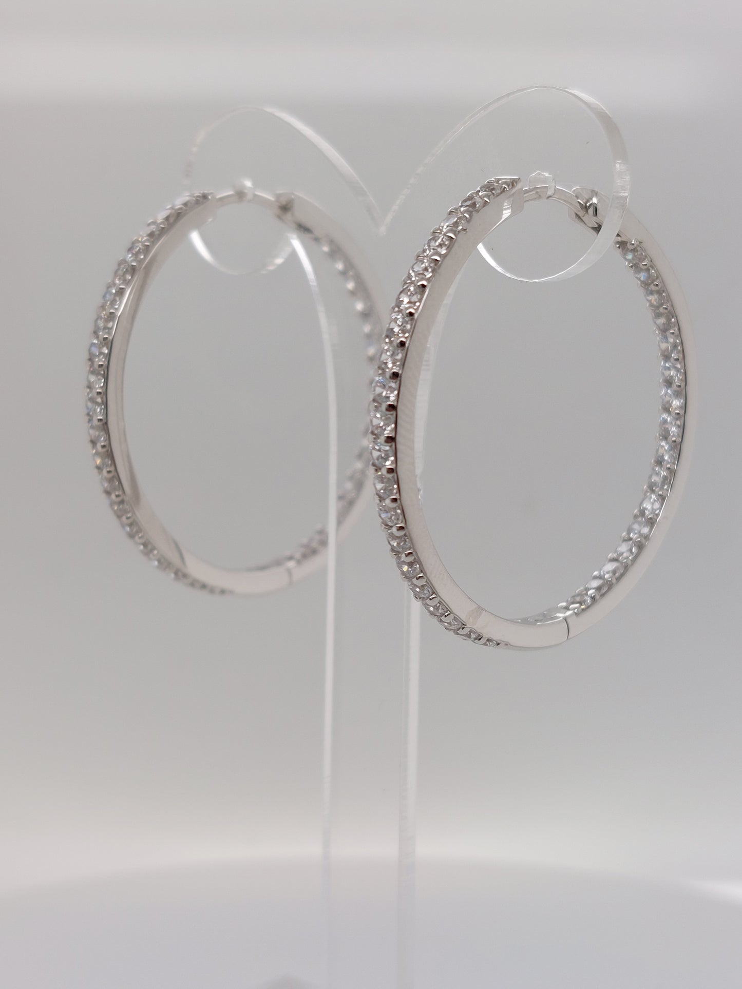 Silver CZ Hoop - Lrg