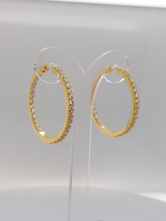 Yellow CZ Hoop - Lrg