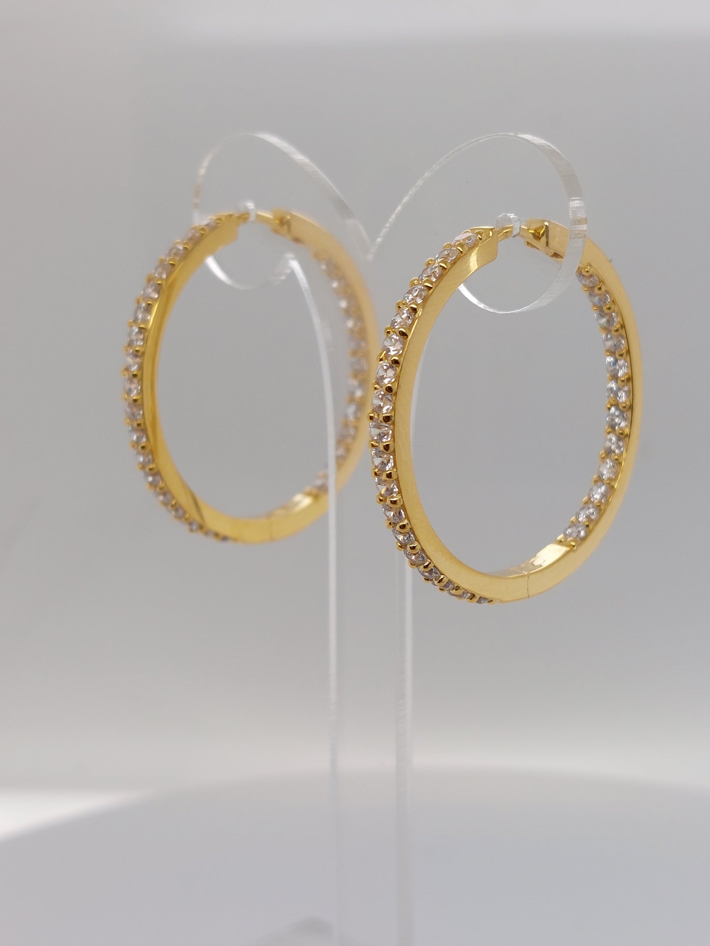 Yellow CZ Hoop - Lrg