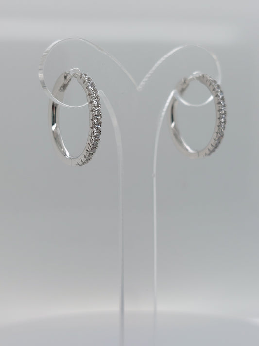 CZ Hoop Earrings - Med