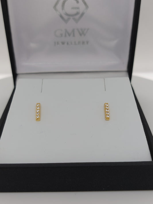 Yellow Plated Bar Earrings