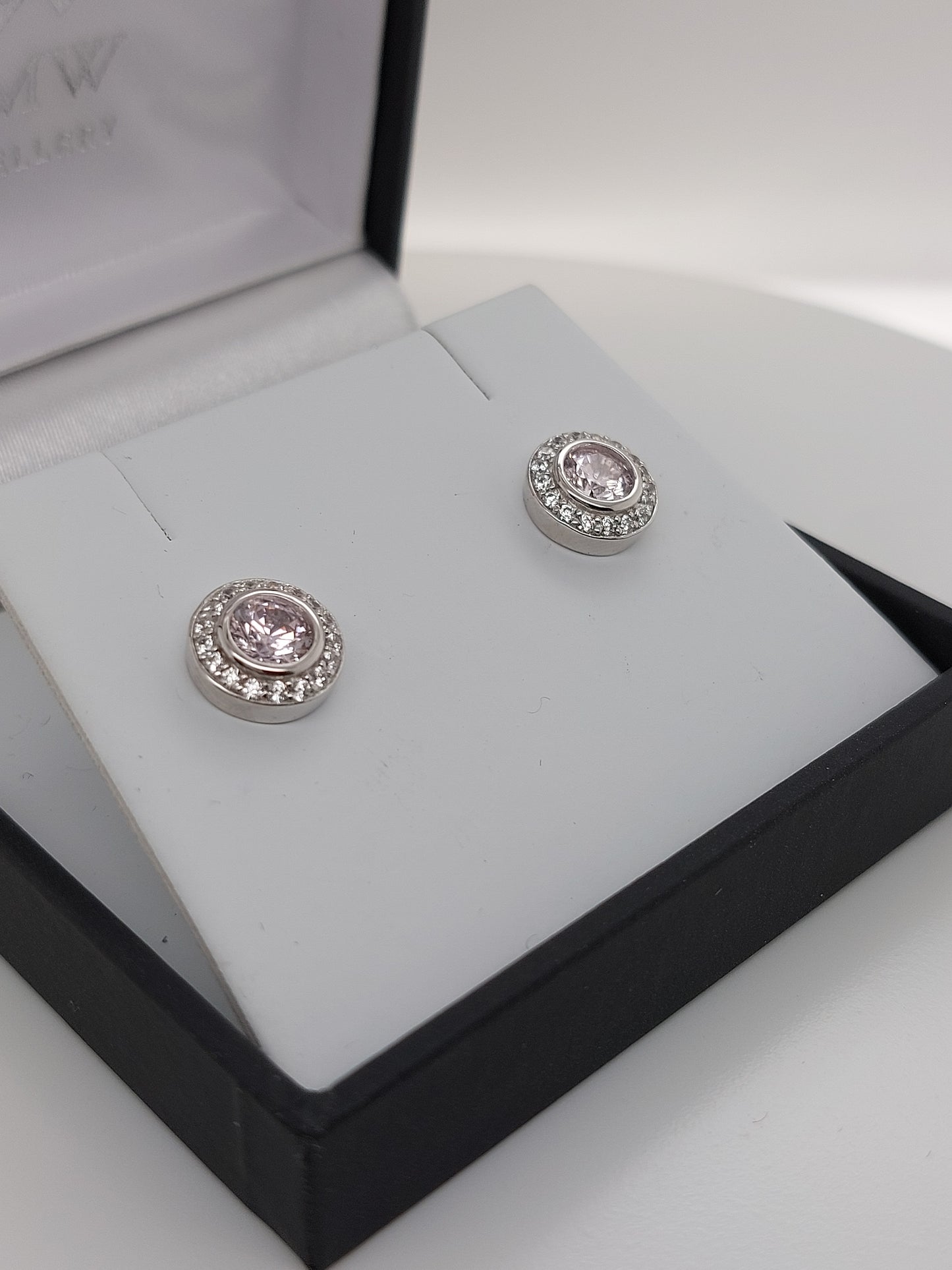 Pink CZ Cluster Studs