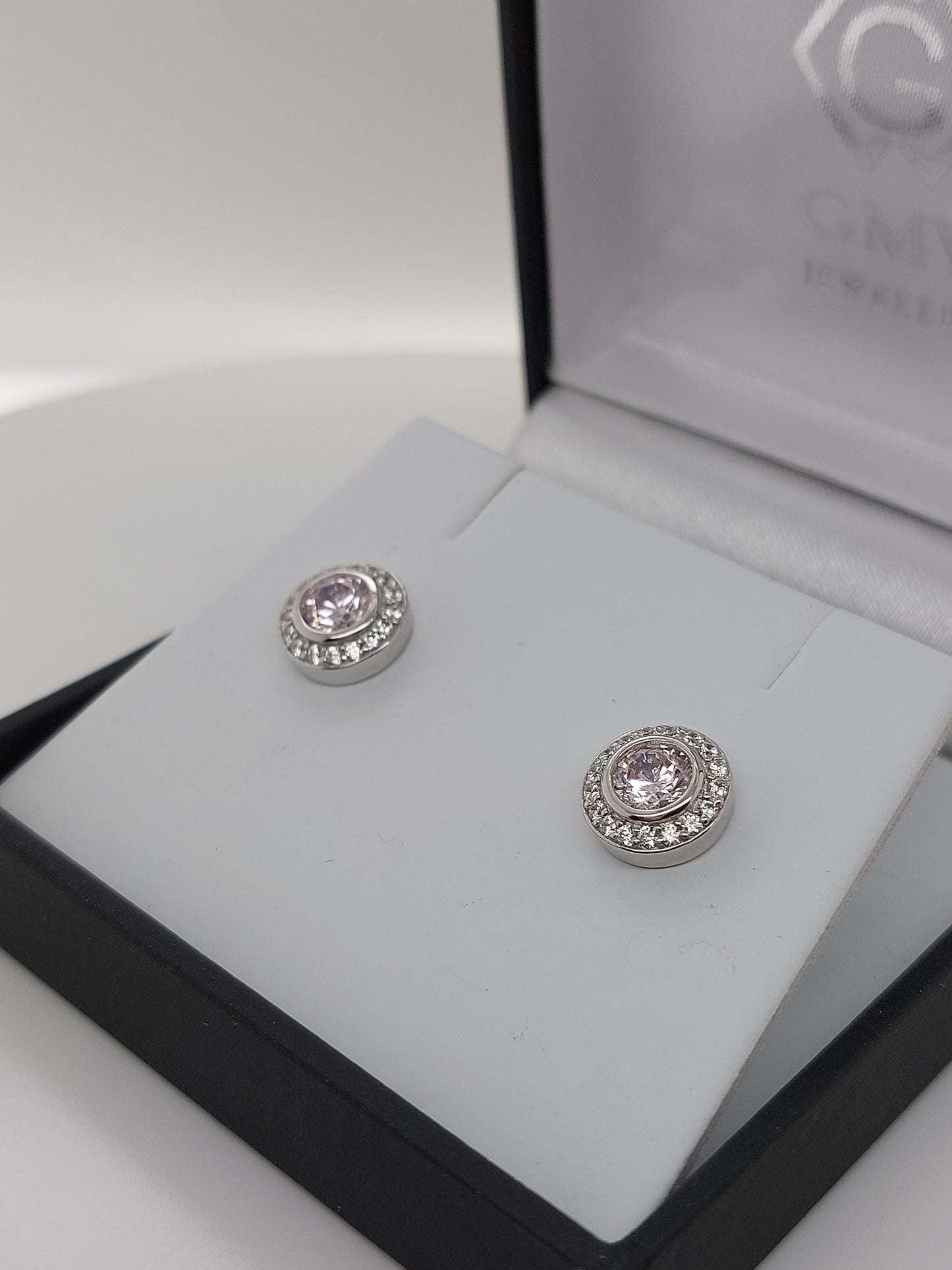 Pink CZ Cluster Studs