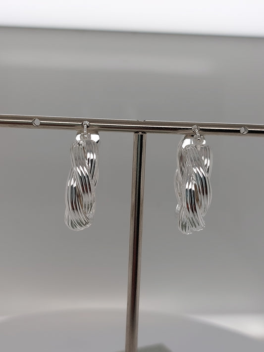 Silver Wreath Hoop Earrings