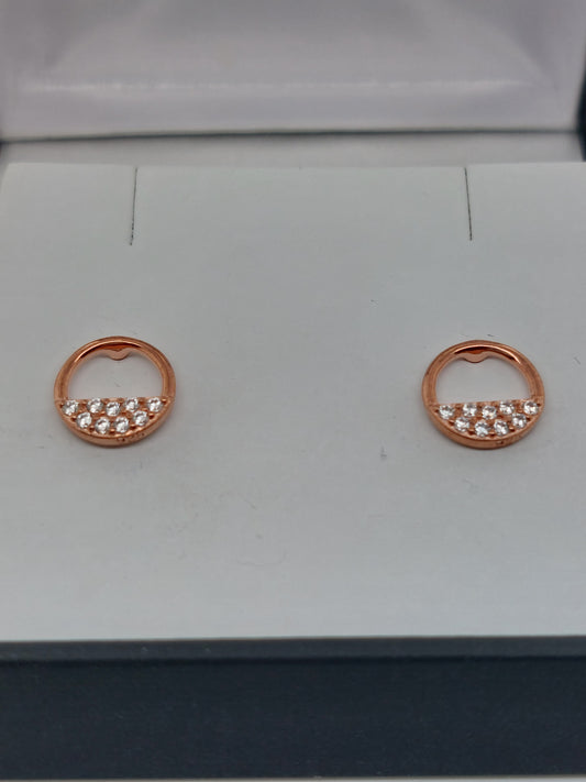 Rose Open Circle Studs