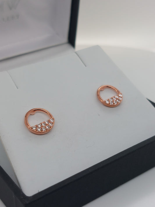 Rose Open Circle Studs