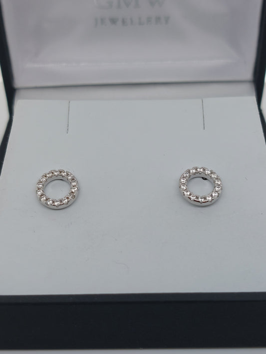 Open Circle Stud Earrings