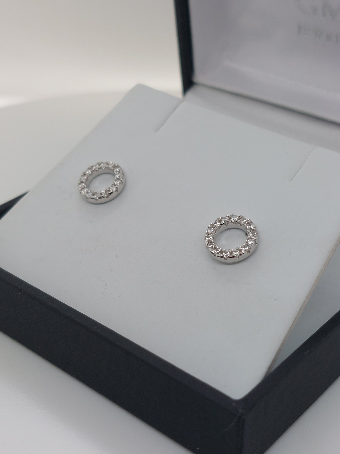 Open Circle Stud Earrings