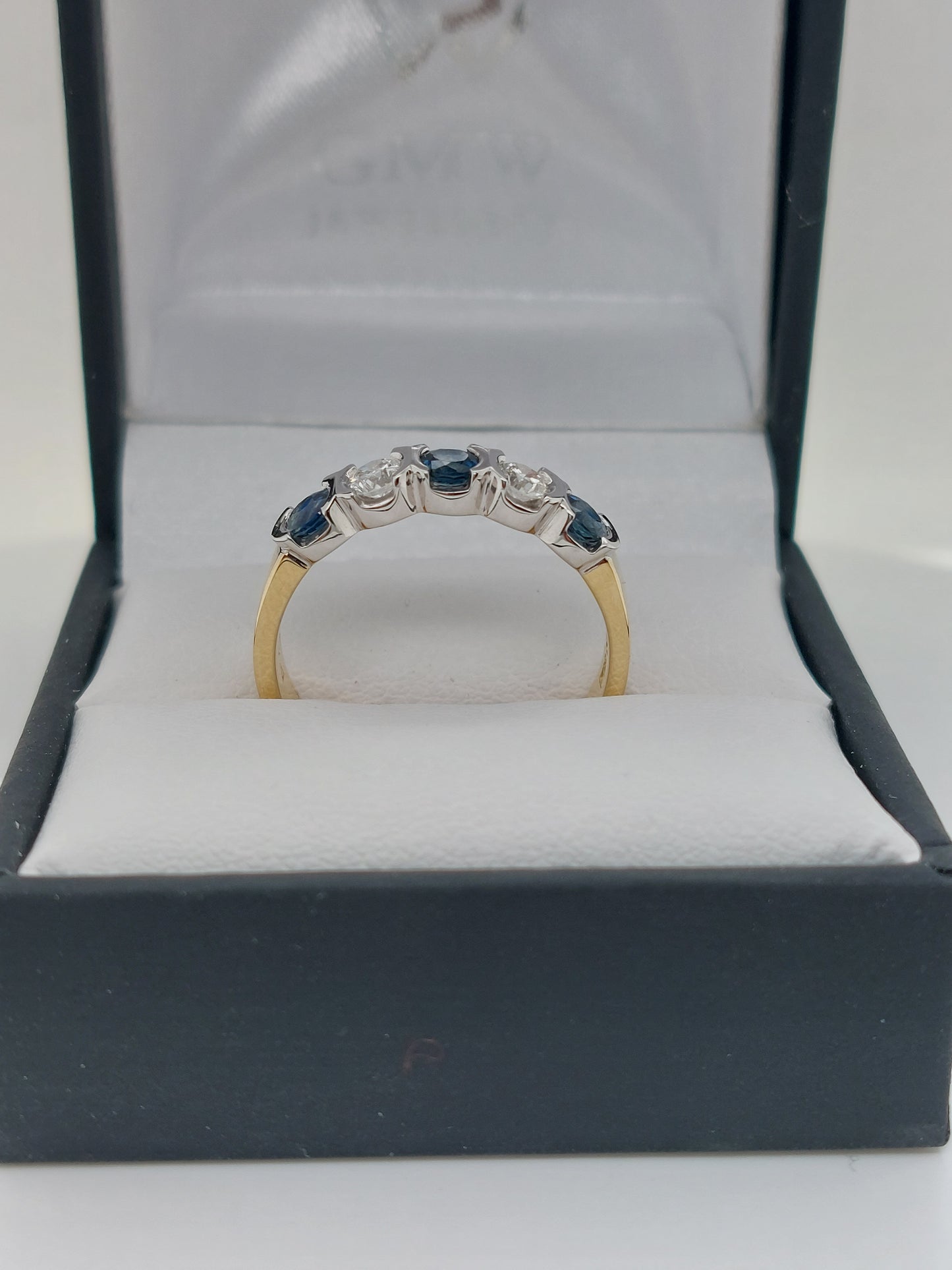 Semi Bezel Sapphire & Diamond Ring