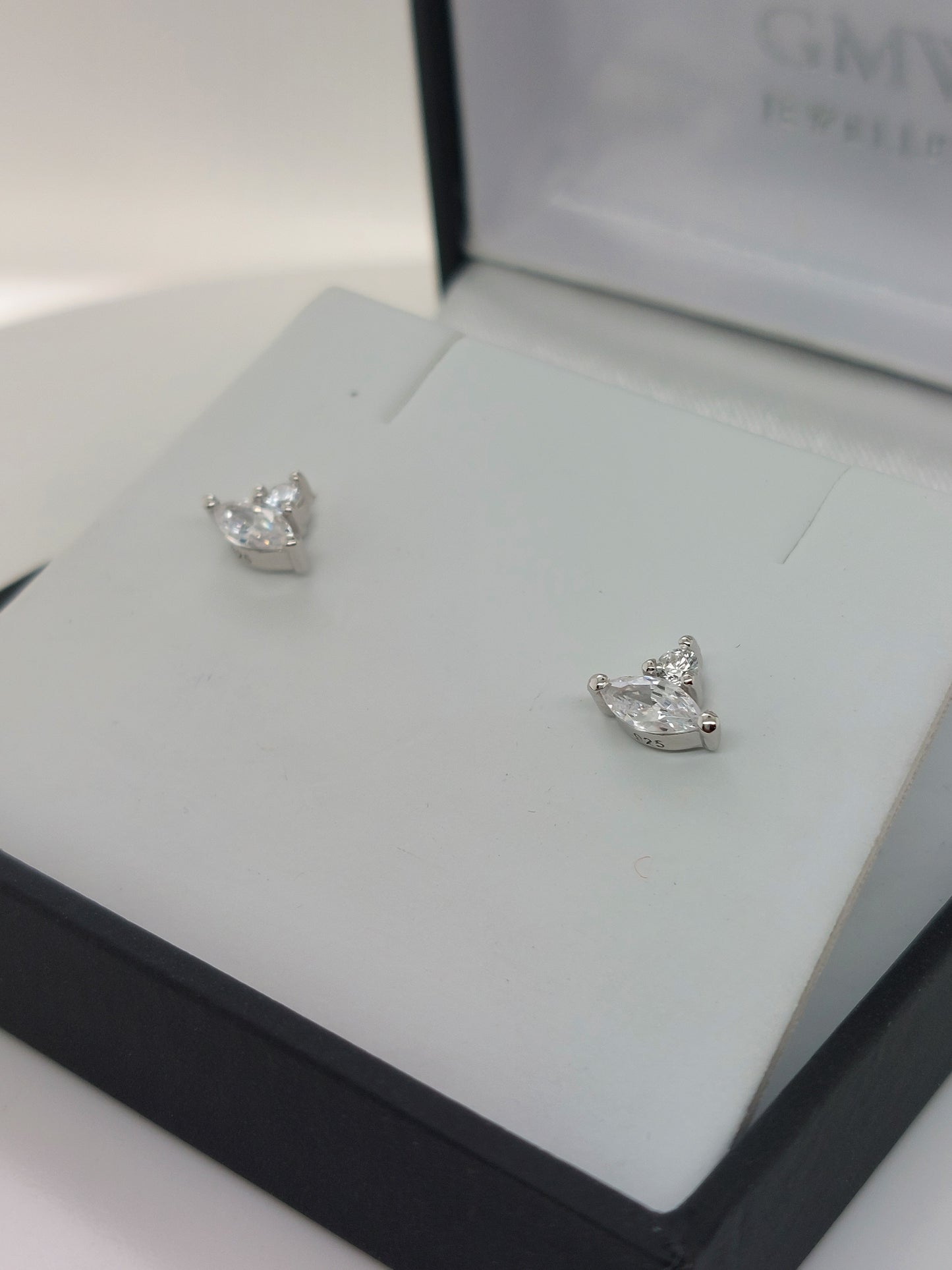 Marquise & Round Stud Earrings