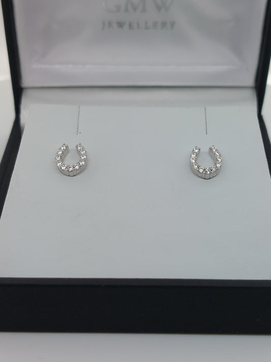 Small CZ Horseshoe Studs