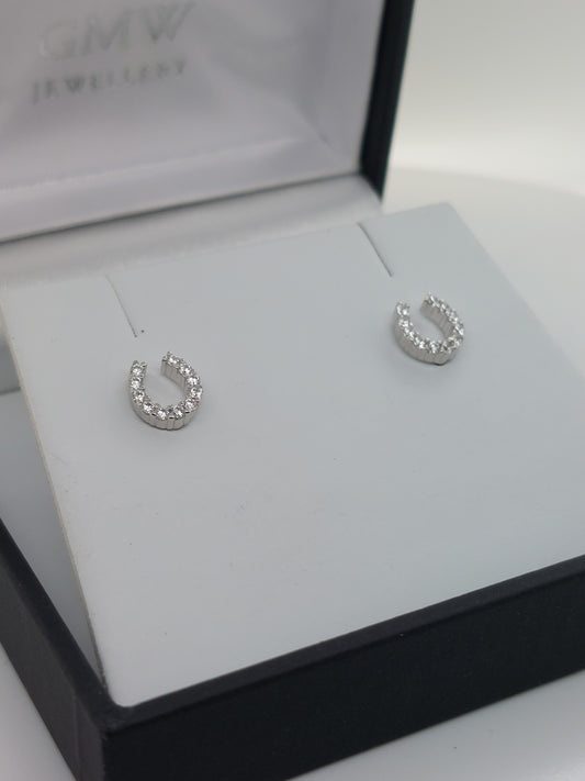 Small CZ Horseshoe Studs