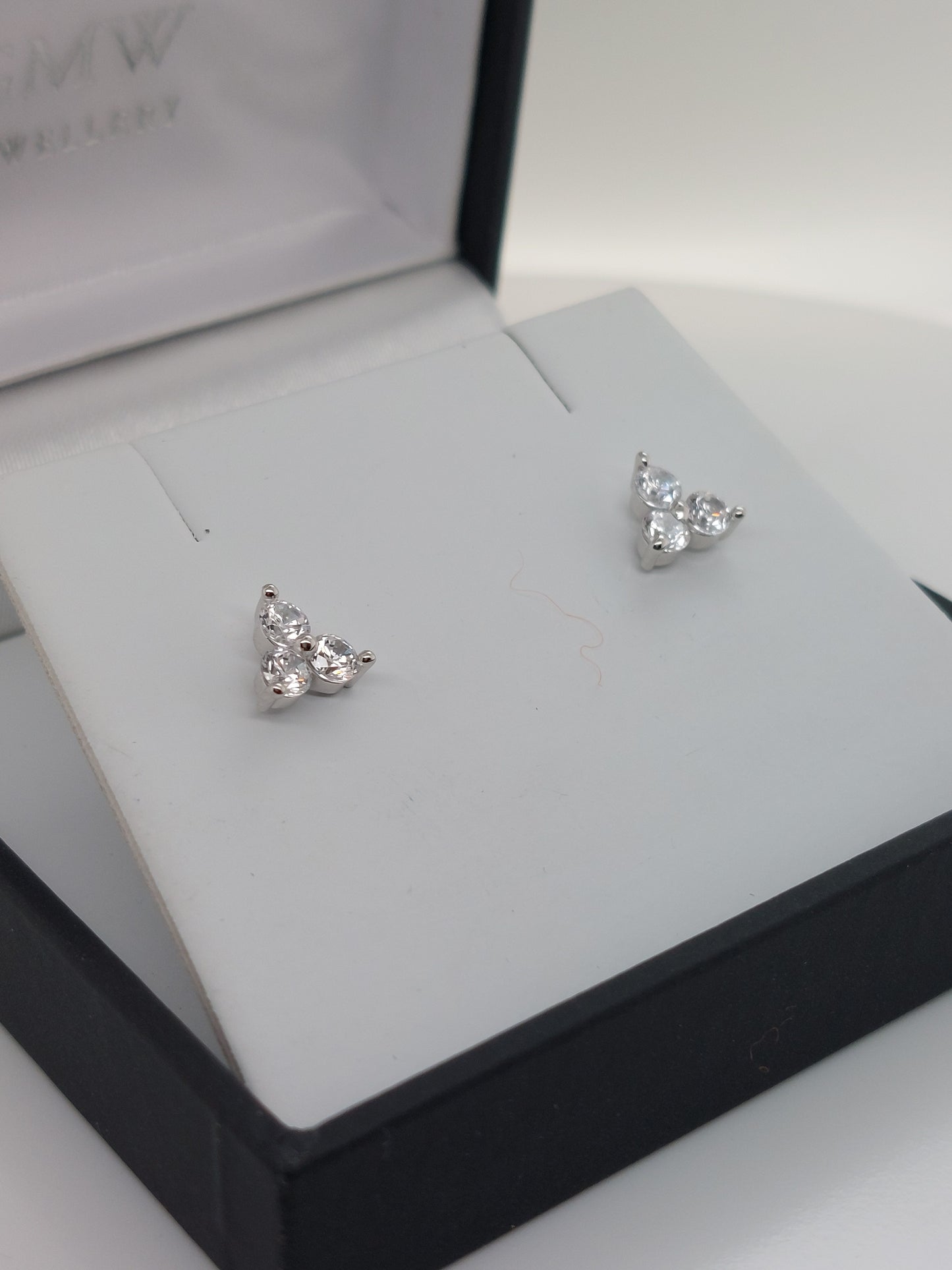 3 CZ Stud Earrings