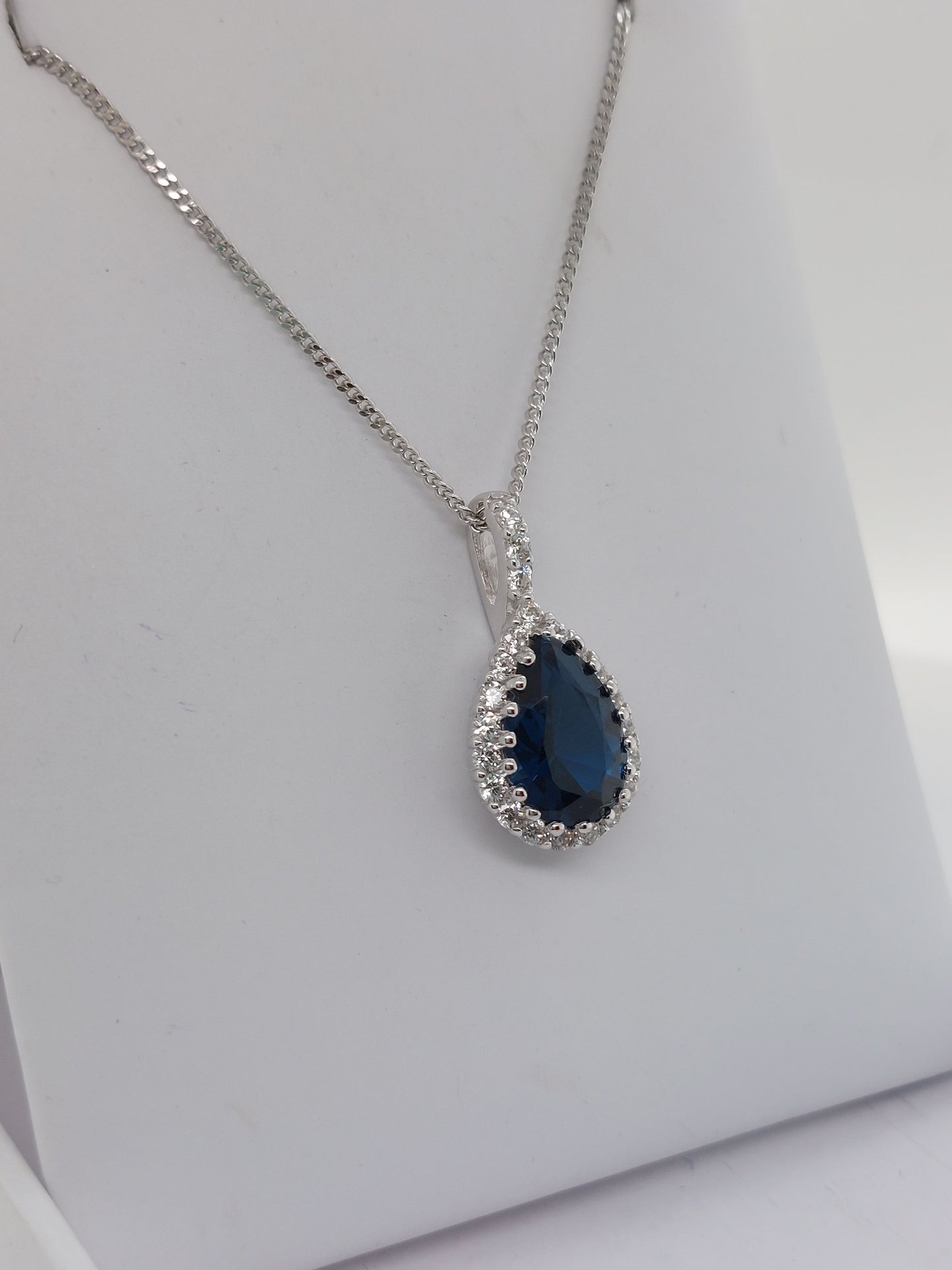 Blue & White Pear Pendant