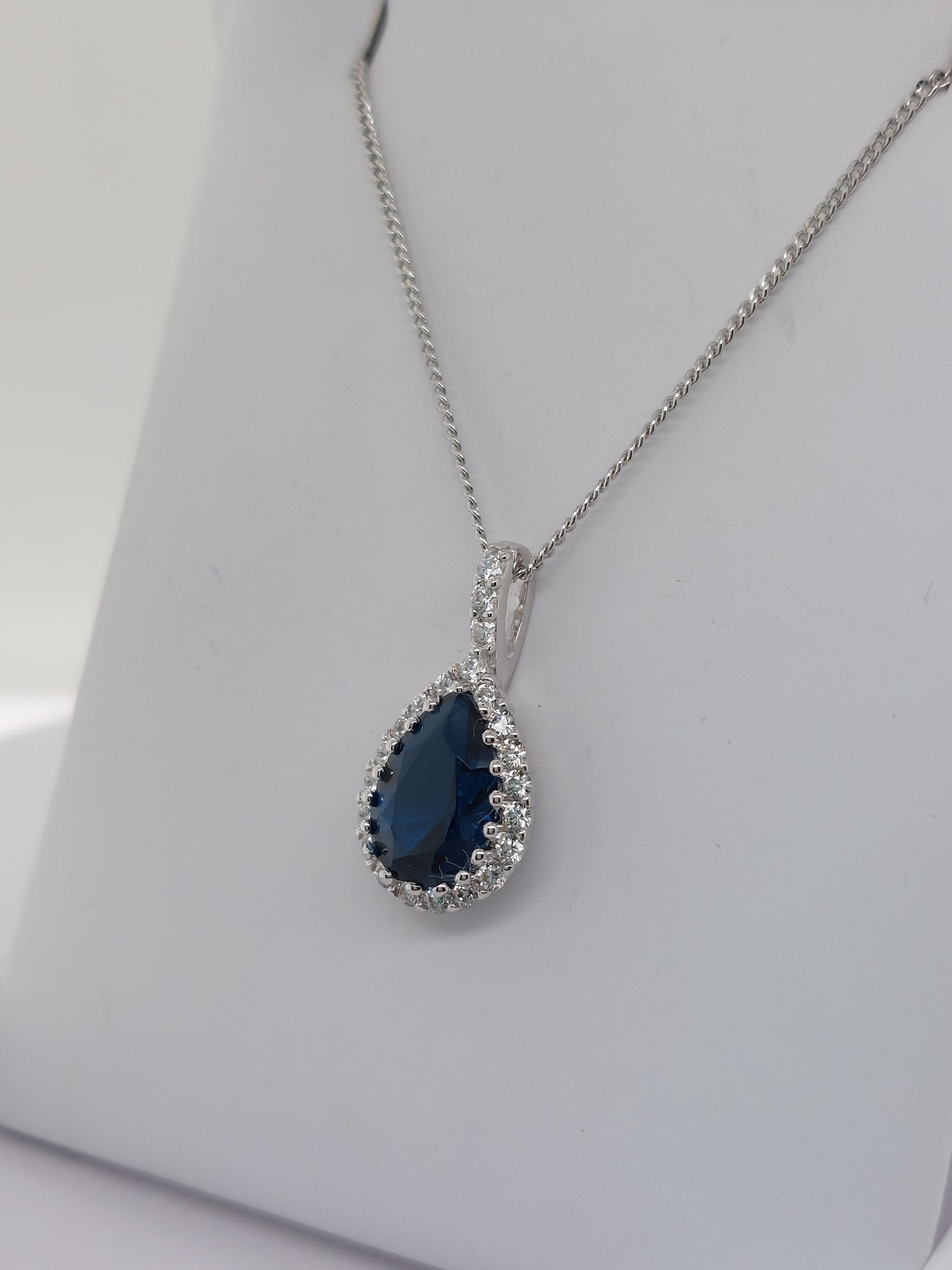 Blue & White Pear Pendant