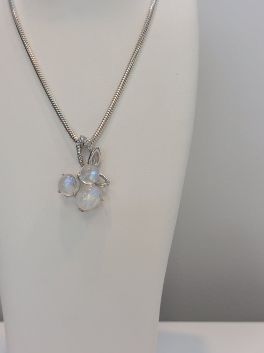 Moonstone & CZ Pendant