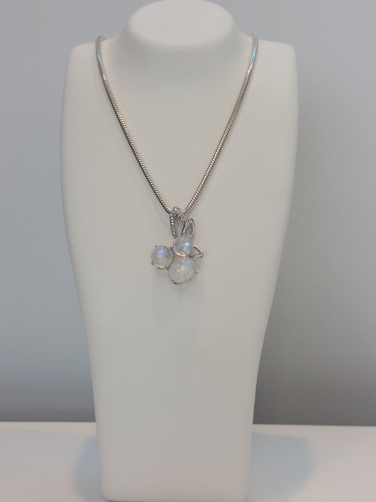 Moonstone & CZ Pendant