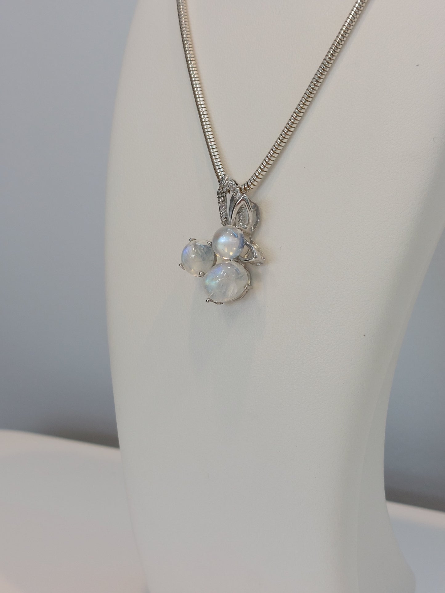 Moonstone & CZ Pendant