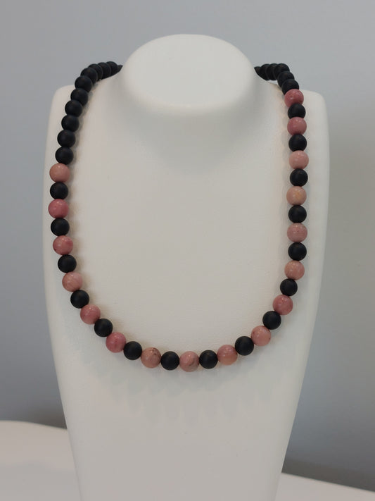 Agate & Rhodochrosite Necklace