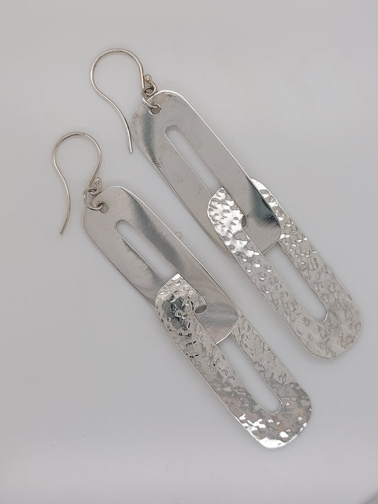 Textured Paperclip Drop Earrings