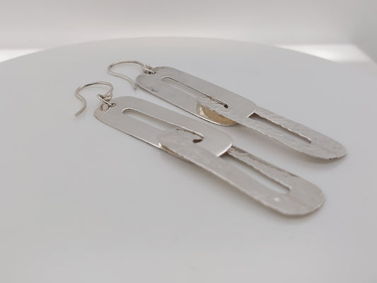 Textured Paperclip Drop Earrings