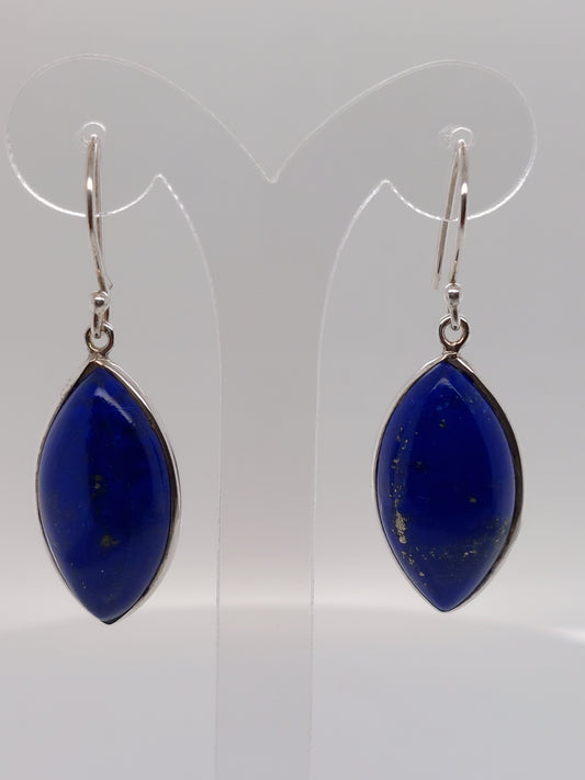 Dome Leaf Lapis Earrings