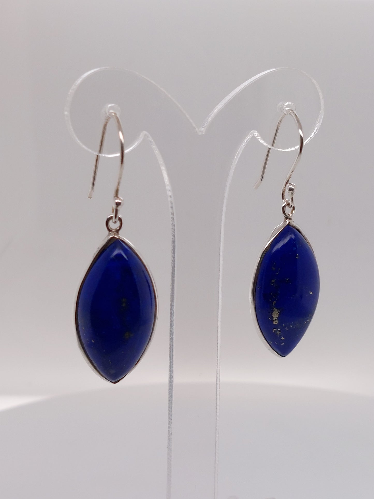 Dome Leaf Lapis Earrings