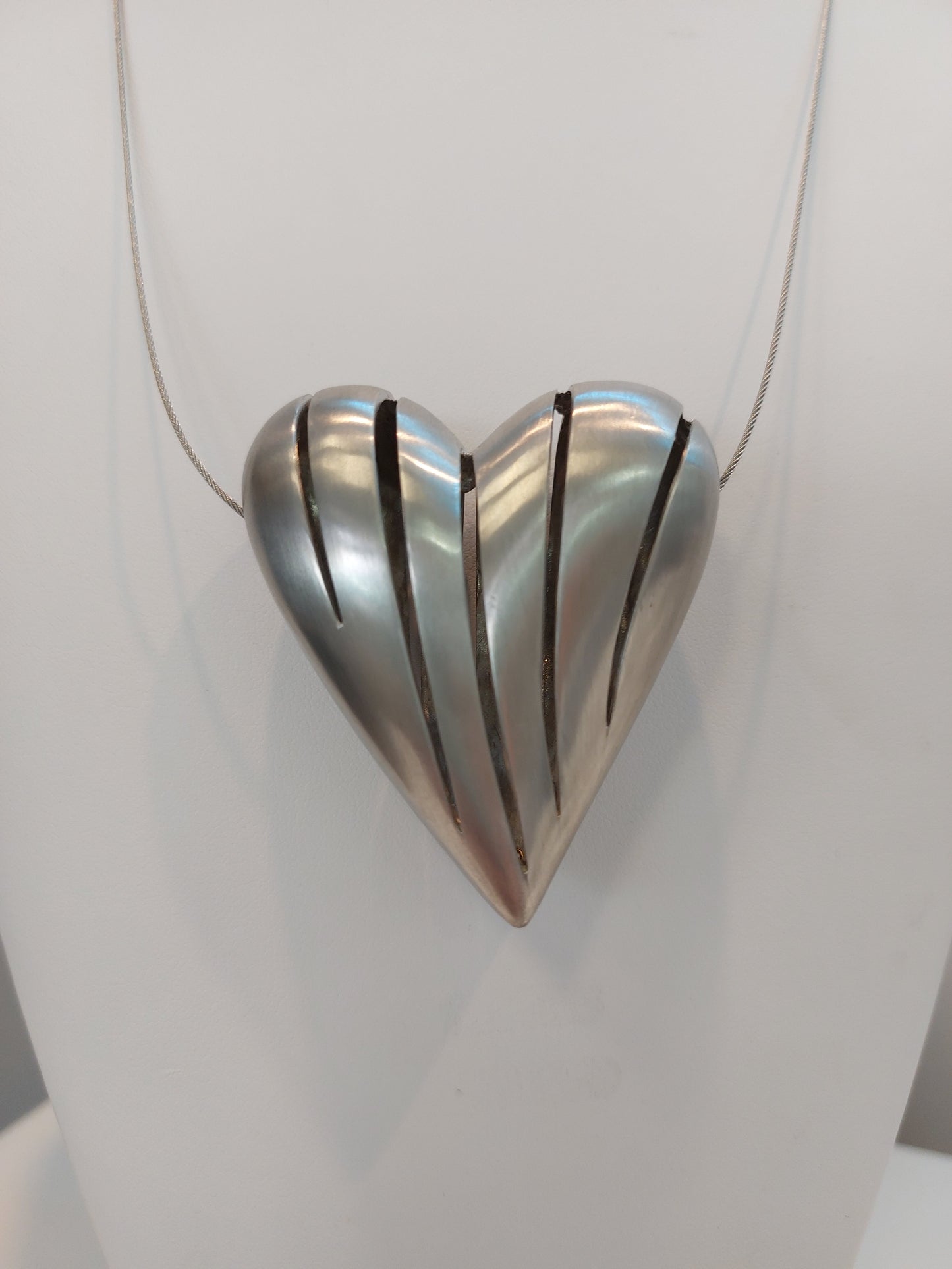 Large Matte Heart Necklace