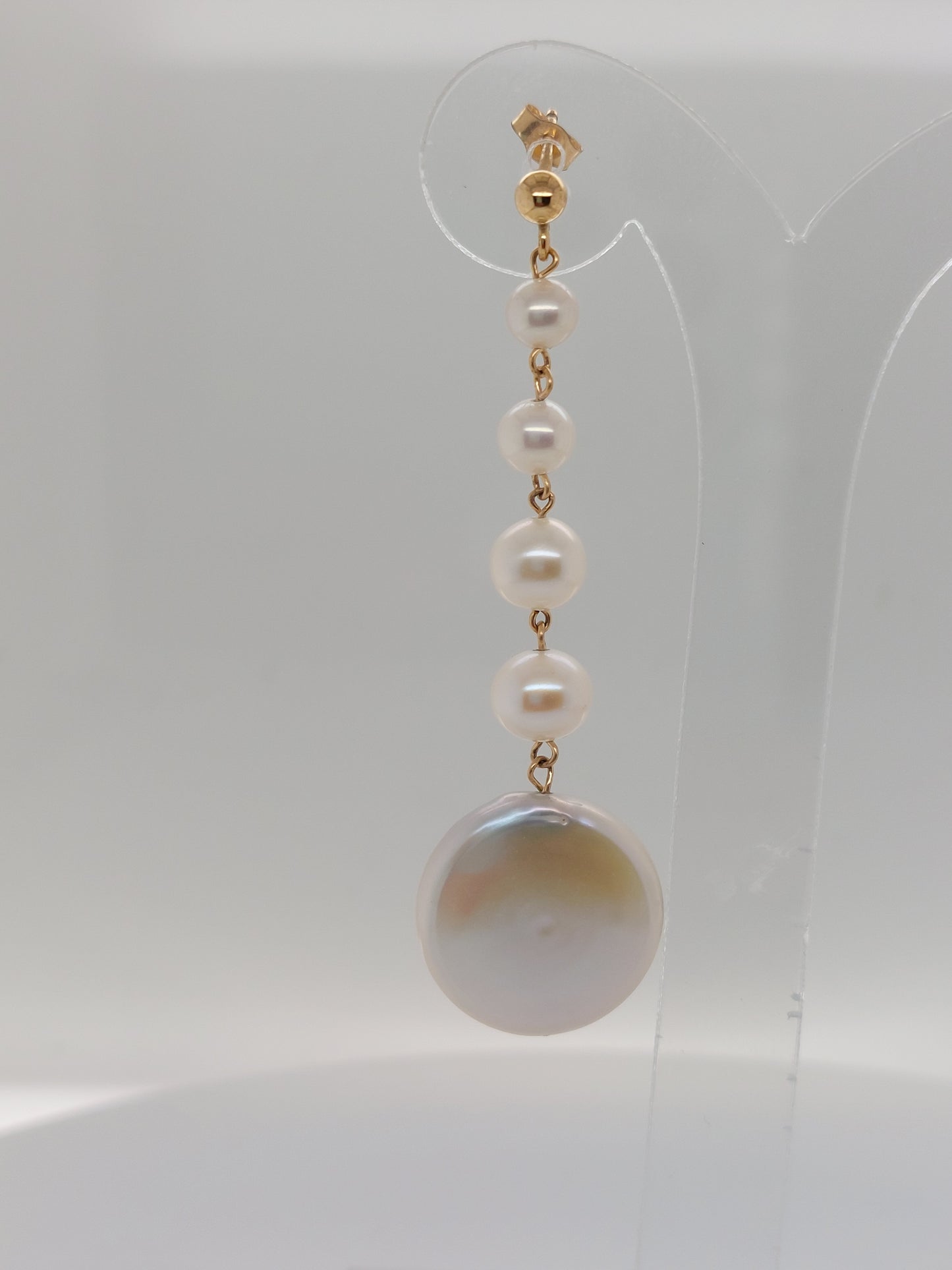 Ball & Pearl Drop Earrings