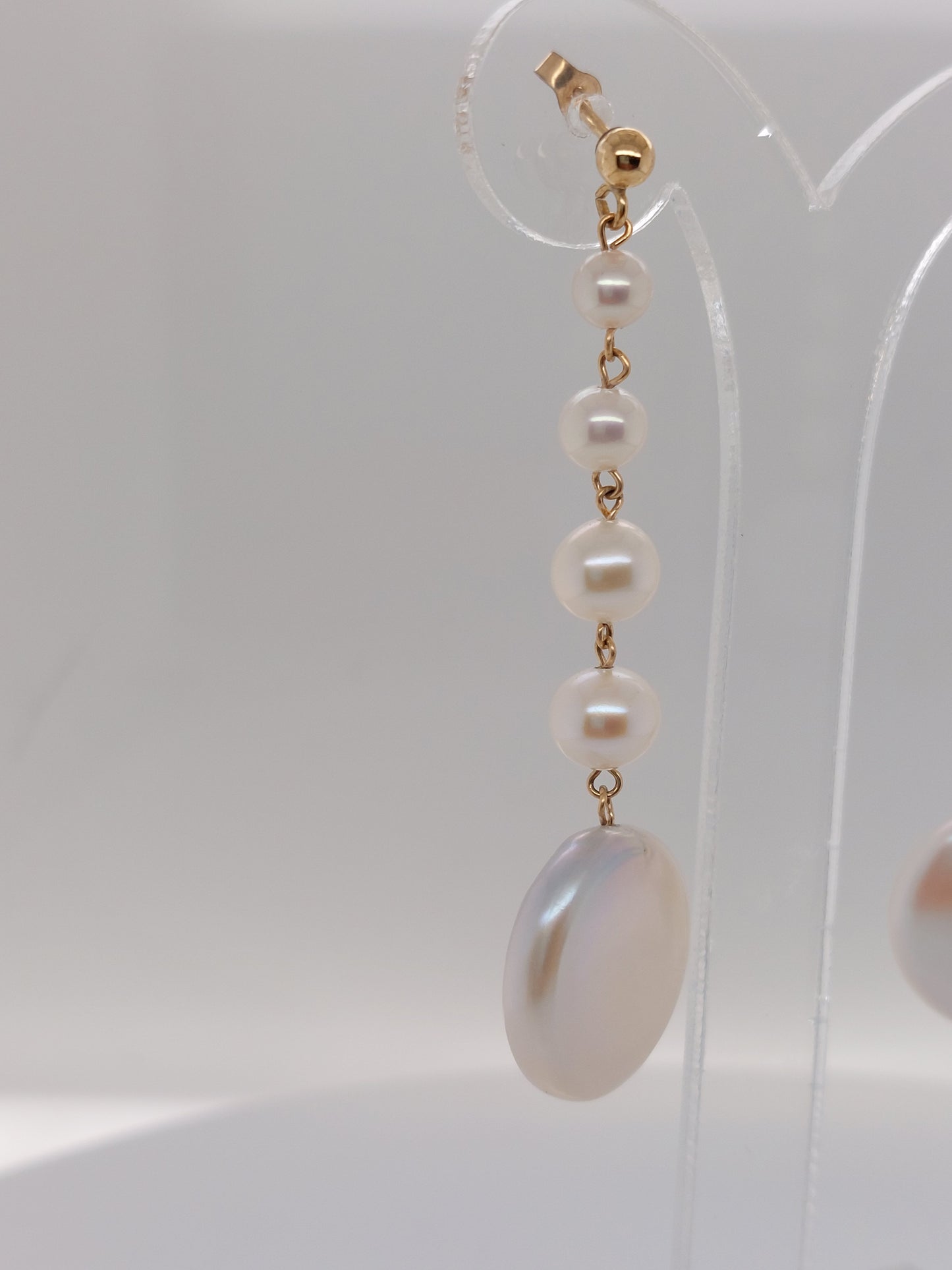 Ball & Pearl Drop Earrings