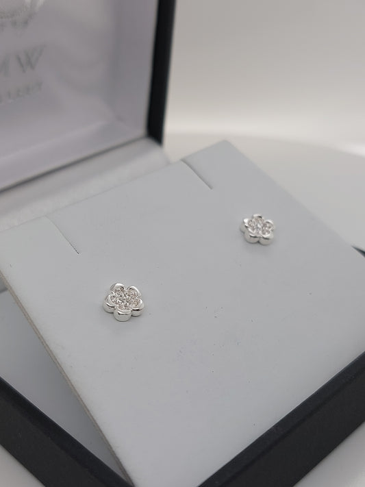 Flower CZ Studs