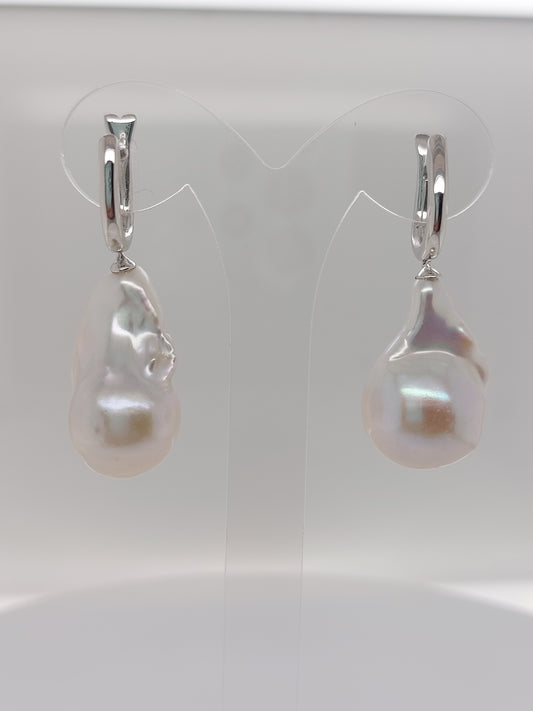 Silver Baroque Pearl Drops