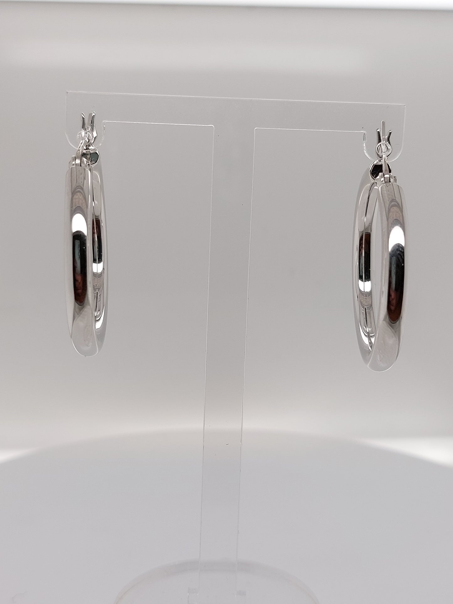 Large Silver Tube Hoops